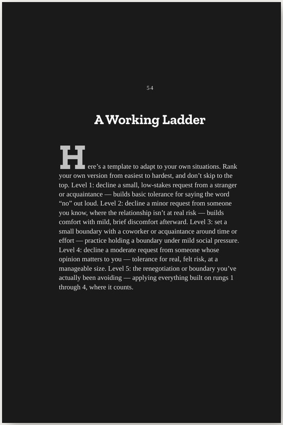 Interior page 2 from THE YES REFLEX — black-page editorial design